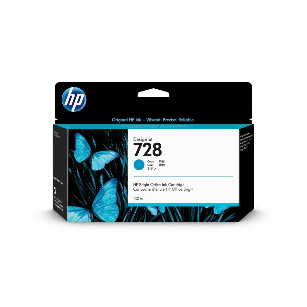 CARTUCHO HP 728 ORIGINAL F9J67A CIANO 130ML