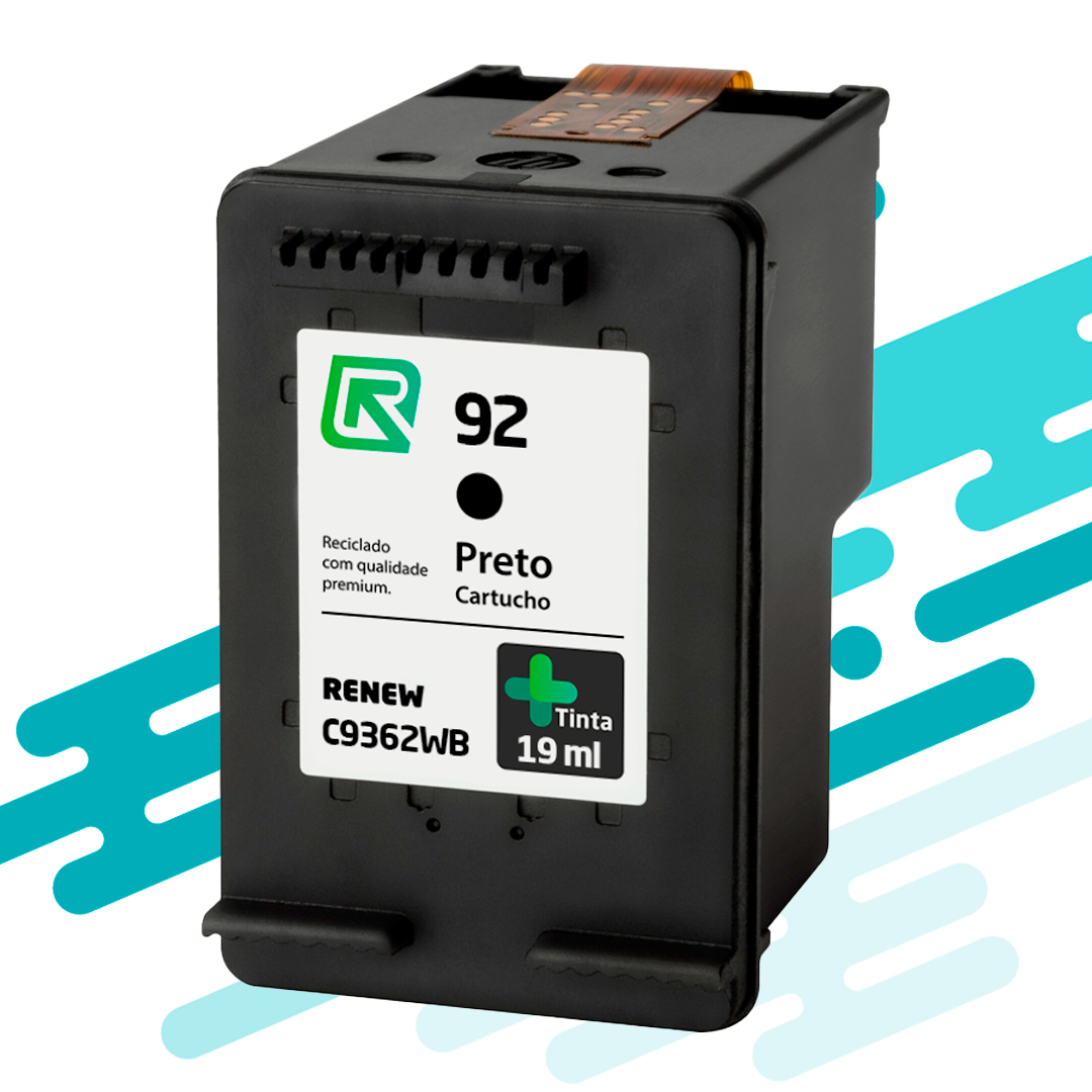 CARTUCHO HP 92 RECICLADO PRETO 20 ML