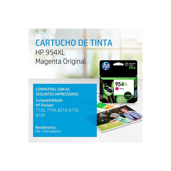 CARTUCHO HP 954XL ORIGINAL (L0S65AB) MAGENTA 20,5ML