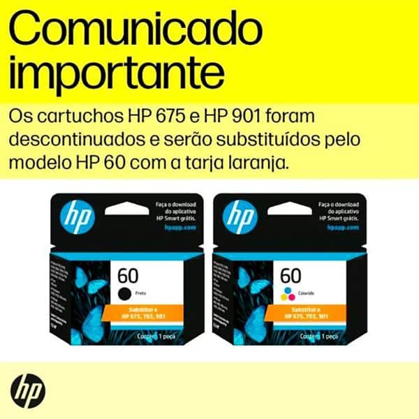 CARTUCHO  HP ORIGINAL 60/675/703/901 PRETO 4,5ML