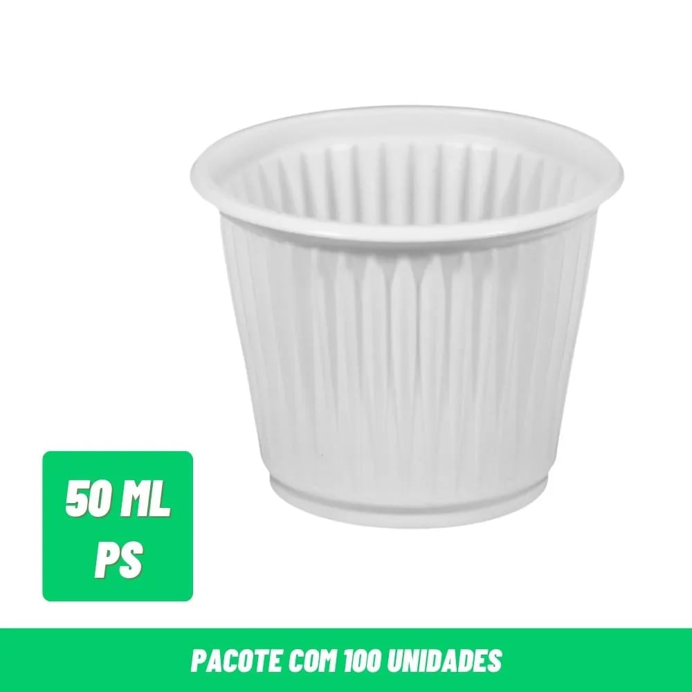 COPO DESCARTAVEL *50ML PS BRANCO C/100 TOTALPLAST
