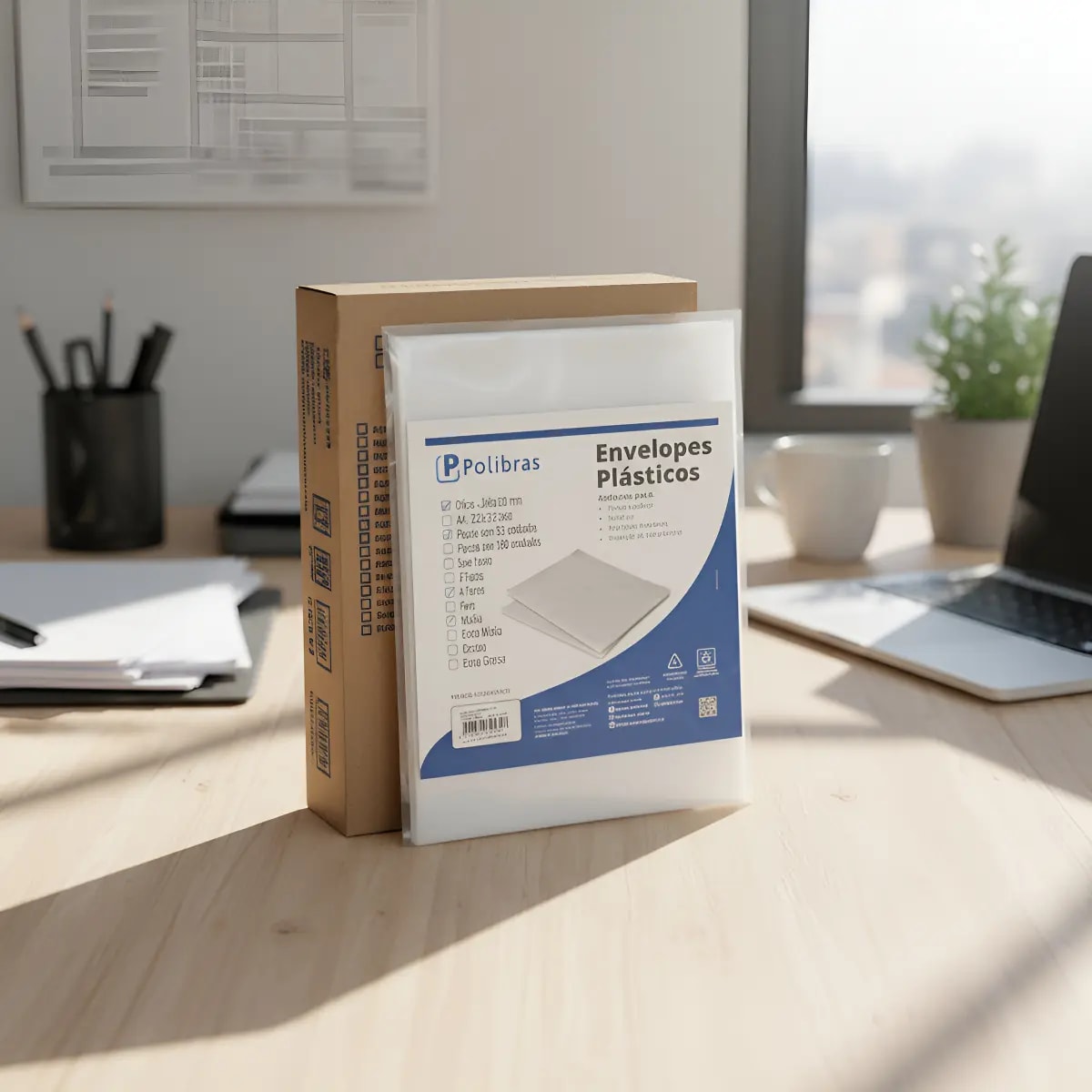 ENVELOPE PLASTICO OFICIO MEDIO 4 FUROS PCT/100 - 010MM