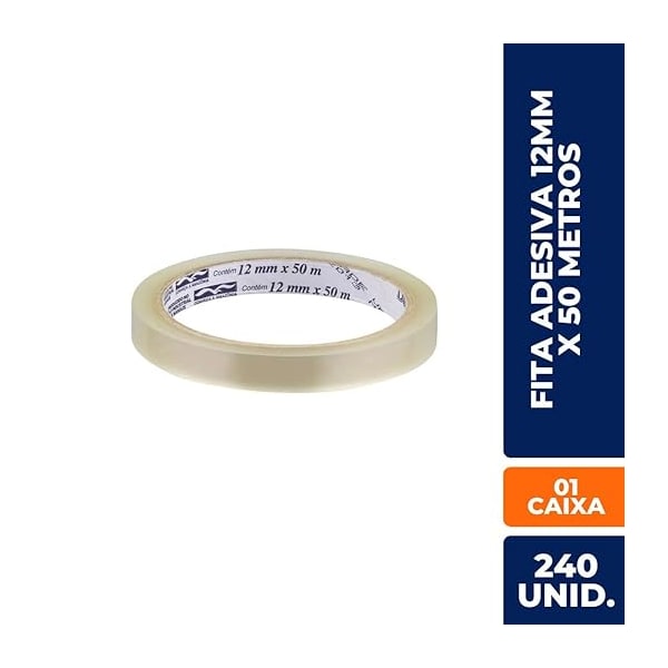 FITA ADESIVA 12X50 TRANSPARENTE
