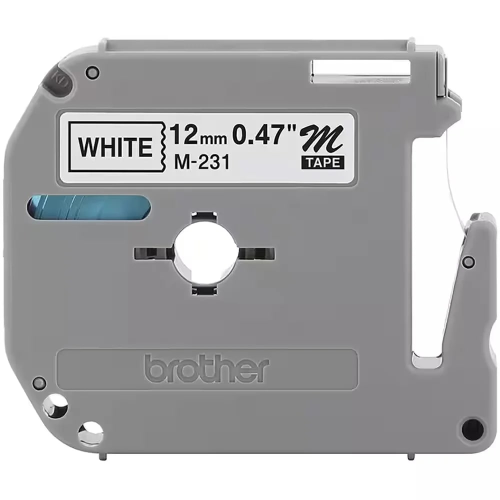 FITA ROTULADOR ORIG BROTHER PRETO/BRANCO 12MM PT80/PT85/65 REF: M231
