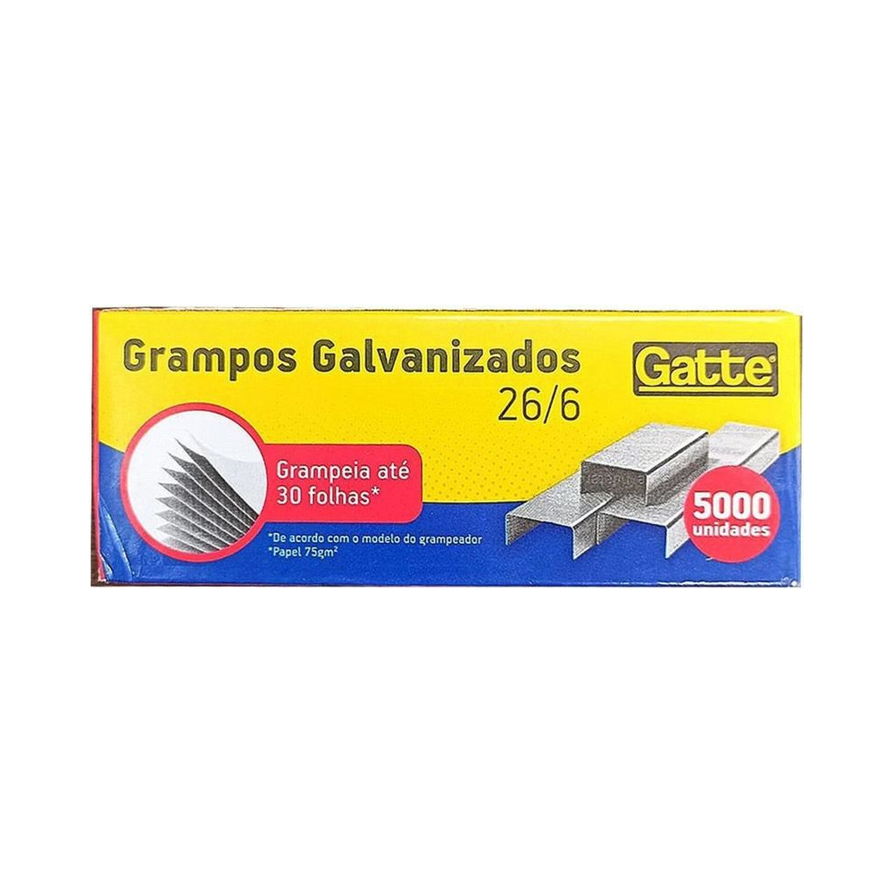 GRAMPO 26/6 GALVANIZADO CX5000 G PRATA