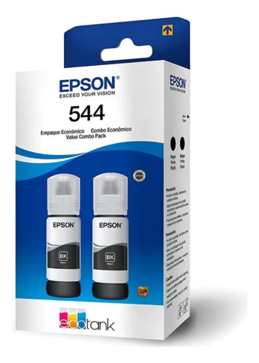 KIT 2 PÇS REFIL DE TINTA EPSON T544120 PRETO DUAL PACK 2 UNIDADES