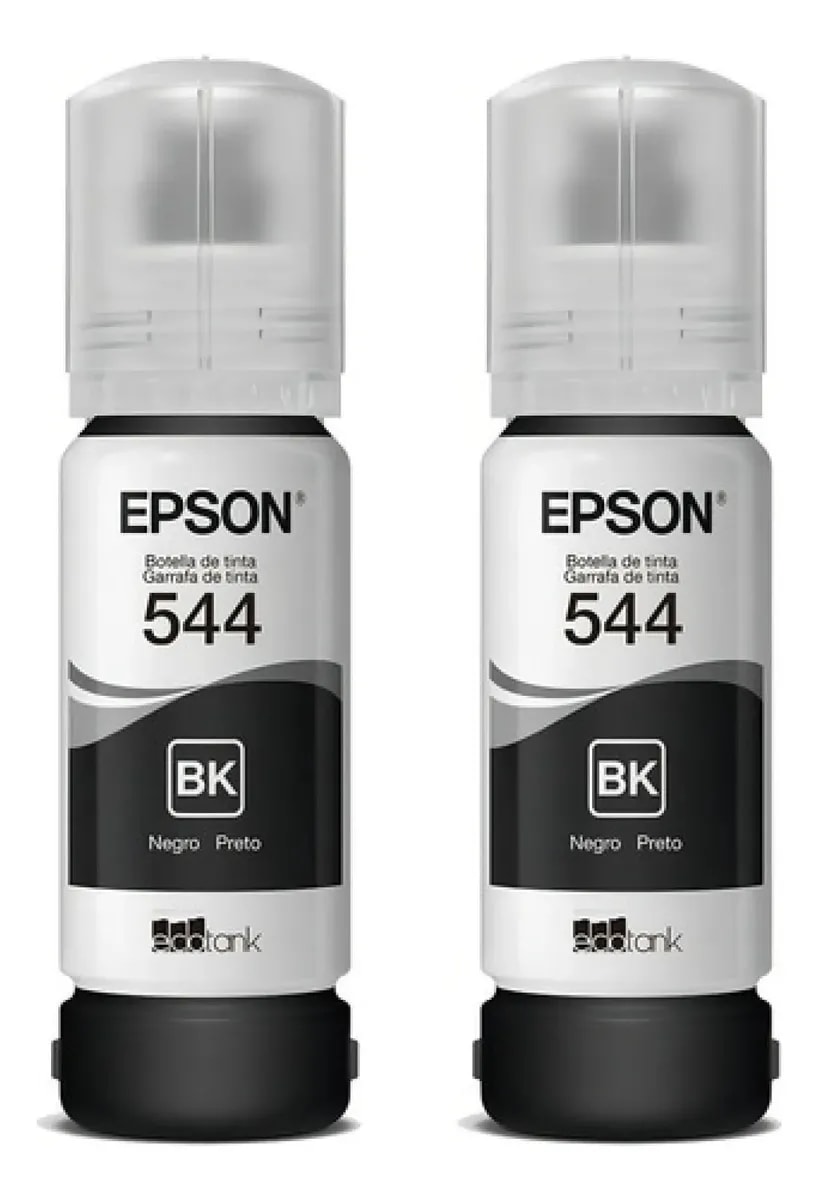 KIT 2 PÇS REFIL DE TINTA EPSON T544120 PRETO DUAL PACK 2 UNIDADES
