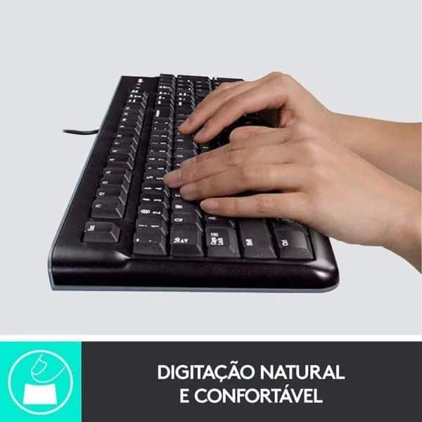 KIT TECLADO E MOUSE LOGITECH MK120 PRETO