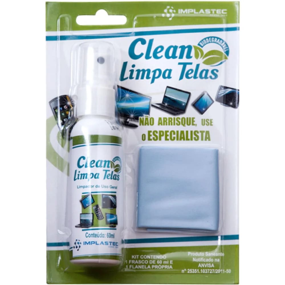 LIMPA TELAS 60ML CLEAN IMPLASTEC