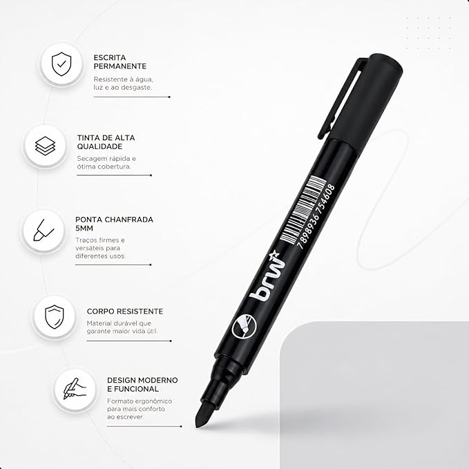 MARCADOR PERMANENTE BRW PRETO