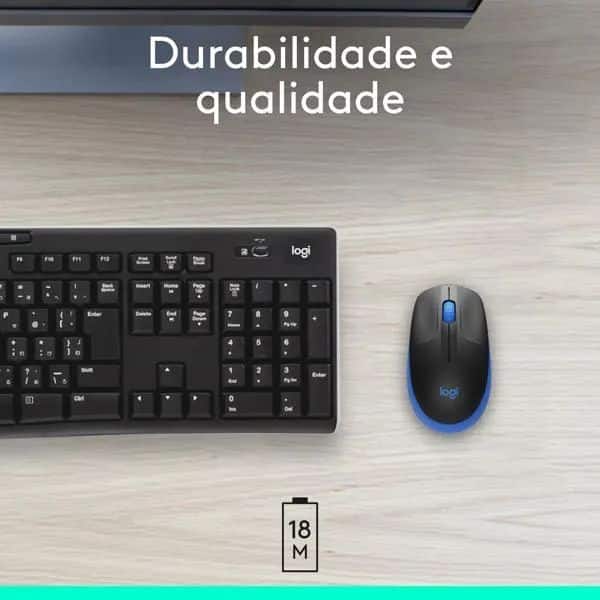 MOUSE USB SEM FIO AZUL M190 LOGITECH