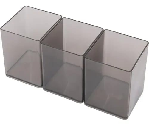 Acessorio para Mesa Organizador Office Preto 3 Pec Kit 203304 - Polibr