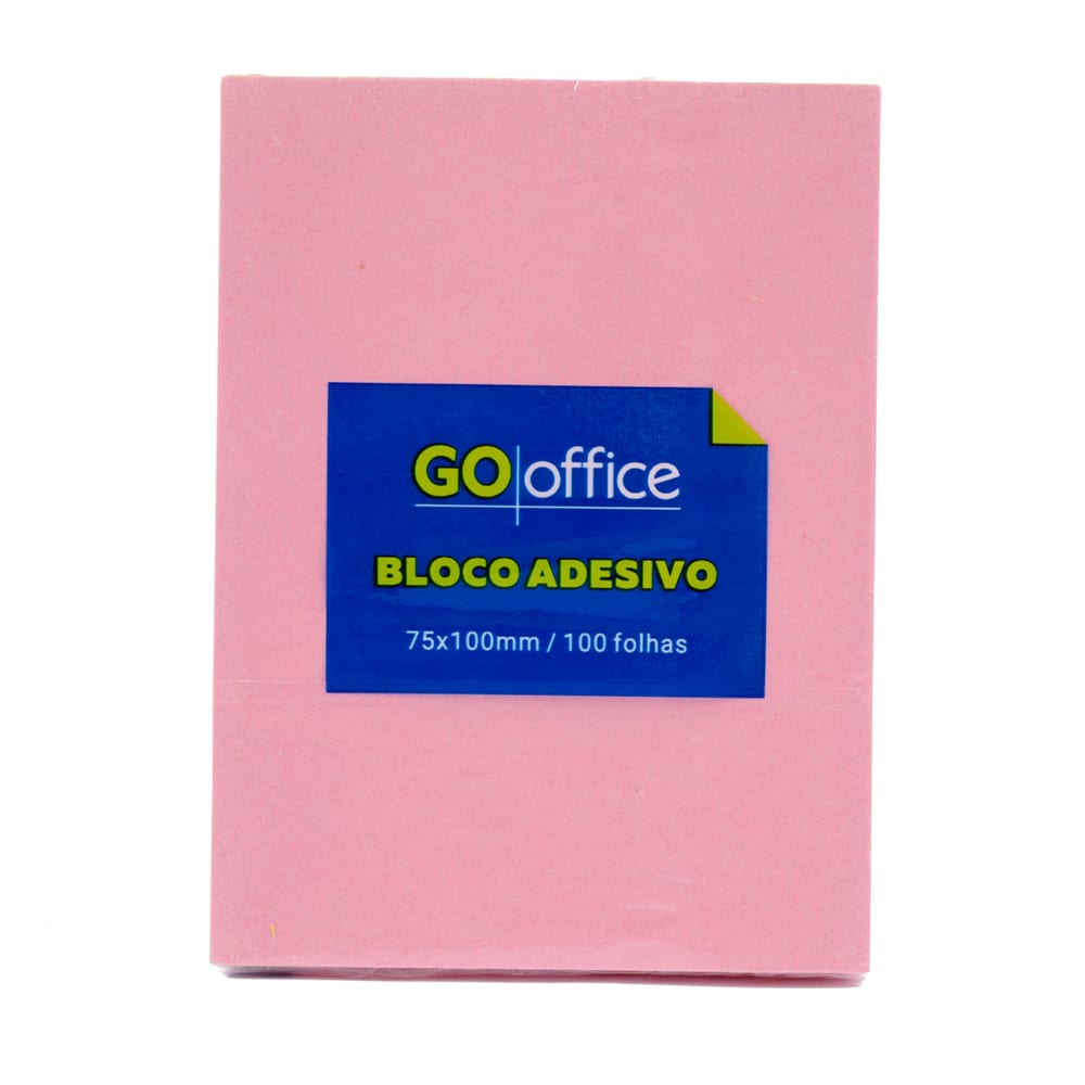 Bloco Adesivo Go Office 75X100MM Rosa Pastel