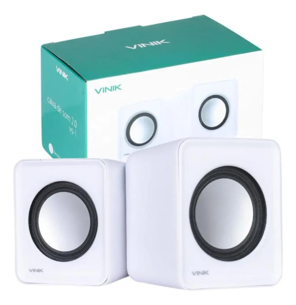 Caixa de Som USB / P2 2W Controlador de Volume Branca VS-01B Vinik