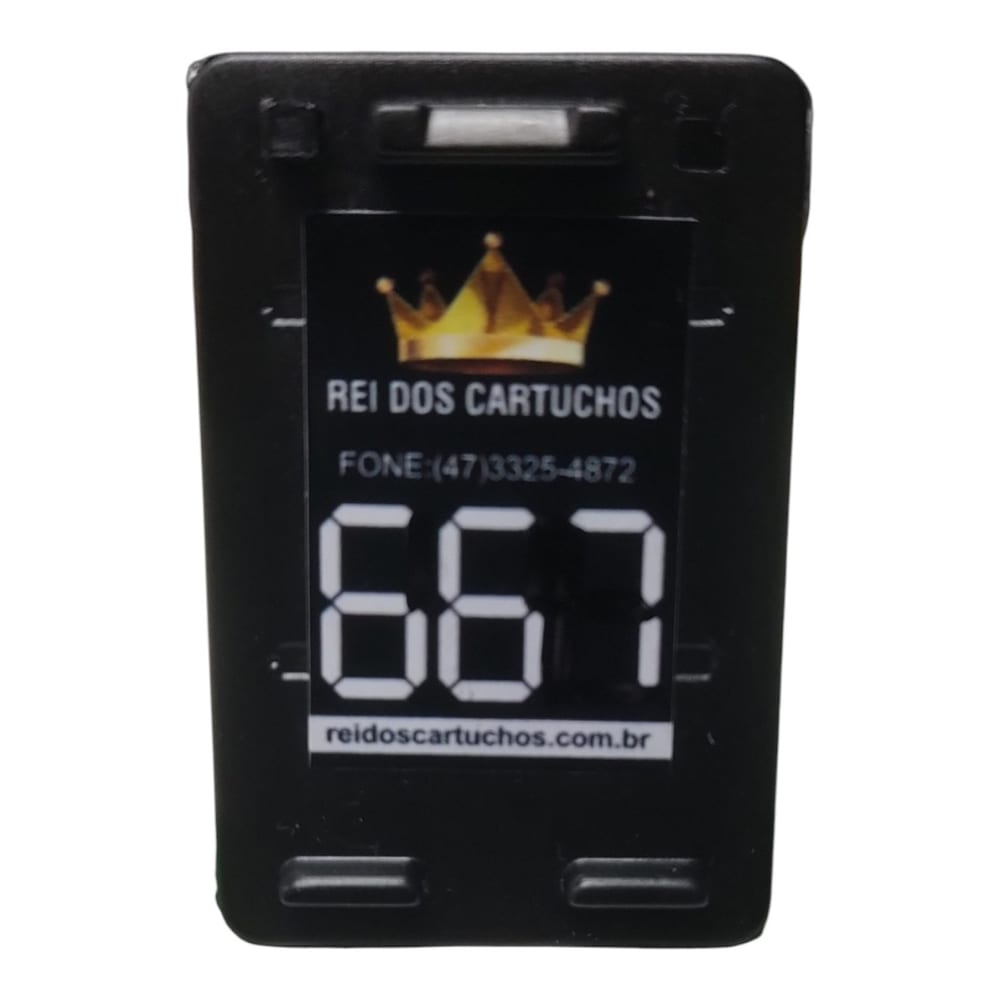 Cartucho HP 667 Reciclado Preto 20 ML