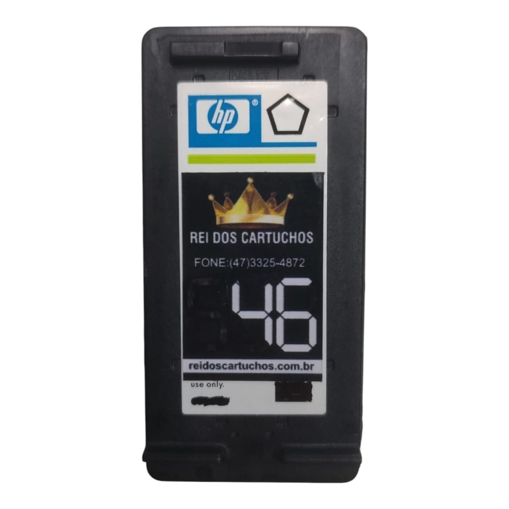 Cartucho HP 46 Reciclado Preto 20 ML