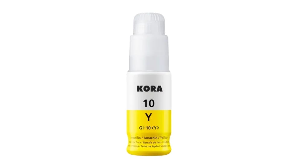 Refil Tinta Compativel Kora Canon Gi-10 Yellow 70 ML