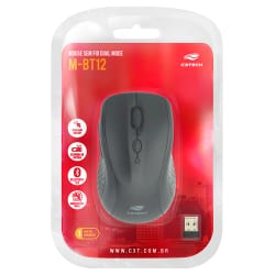 Mouse USB sem Fio e Bluetooth M-BT12BK Preto C3TECH — foto 1