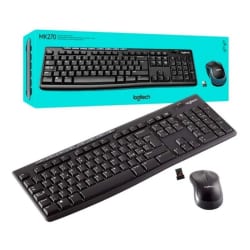 Teclado e Mouse Logitech Multimidia Wireless MK270 Preto — foto 1