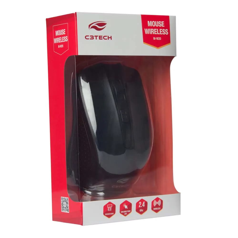 Mouse USB sem Fio M-W20BK Preto C3TECH