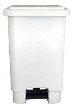 Lixeira Plastica Branca com pedal Wite 50 litros — foto 4
