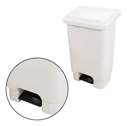 Lixeira Plastica Branca com pedal Wite 50 litros — foto 1