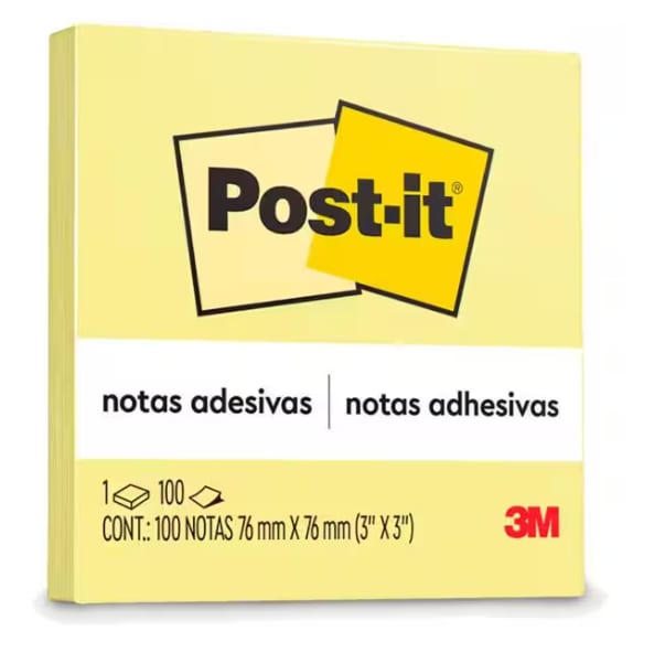 Bloco Adesivo M 76x76mm c/100 FLS Amarelo