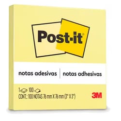 Bloco Adesivo M 76x76mm c/100 FLS Amarelo — foto 1