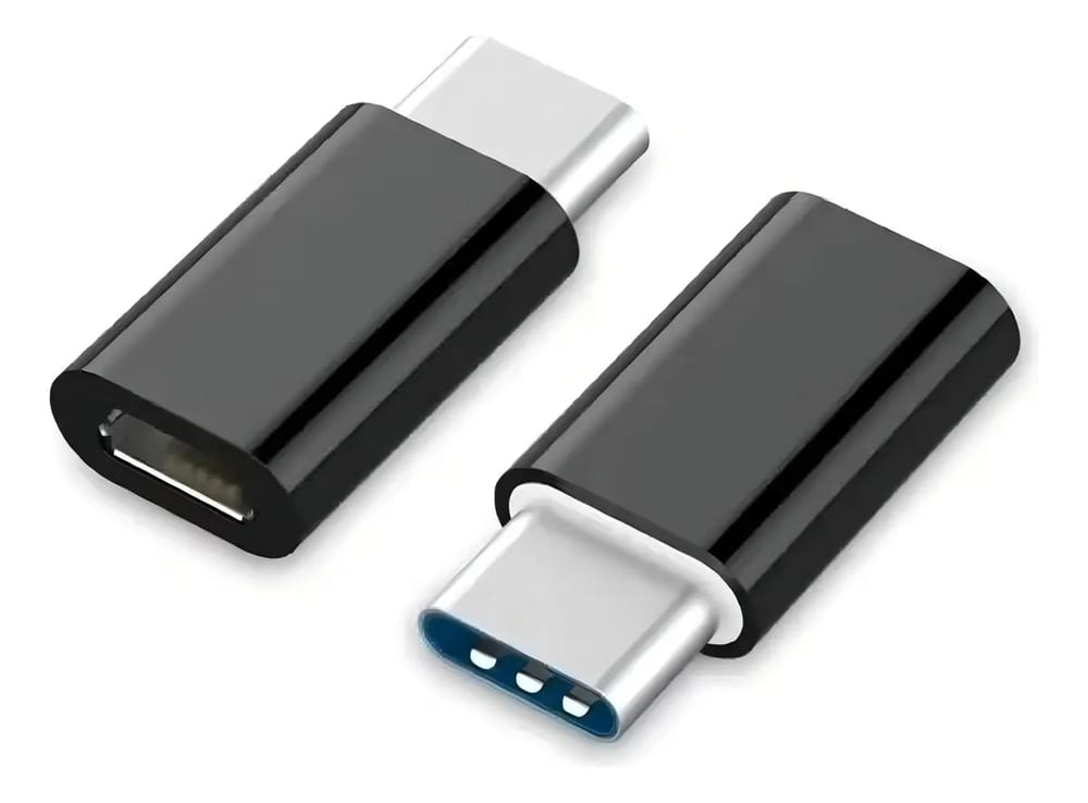 Adaptador Otg Micro USB V8 F 2.0 X USB M Tipo C 3.1 Preto