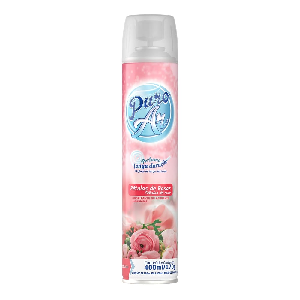 Aromatizante Aerossol Puro Ar Petalas de Rosas 400ML/170G