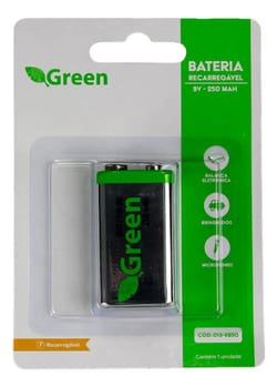 Bateria 9V Recarregavel 250 Mah 013-9250 Green — foto 2