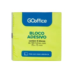 Bloco Adesivo Aquattro 75X75MM Amarelo