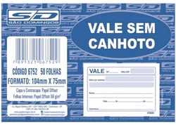 Bloco Vale s/Canhoto 6752 50FLS SD