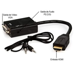 Cabo Conversor HDMI X VGA Femea com Audio Exbom — foto 3