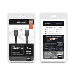 Cabo HDMI X HDMI 2 MT 2.0 4K HDR 19P Plug 90G Gold Chip Sce — foto 3