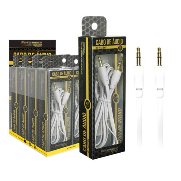 Cabo P2 / P2 Mobile Flat 1.2M Estereo Branco Chip Sce