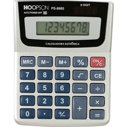 Calculadora de Mesa 8DIGITOS Bateria/Solar Prata Unidade PS-2808A - Me — foto 3