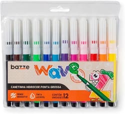 Caneta Hidrografica Bazze Wave 12 Cores Summit — foto 1