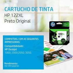 Cartucho HP 122XL Original (CH563HB) Preto 8,5ML — foto 3