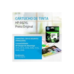 Cartucho HP 662XL Original (CZ105AB) Preto 6,5ML — foto 3