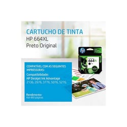 Cartucho HP 664XL Original (F6V31AB) Preto 8,5ML — foto 2