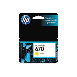 Cartucho HP 670 Original (CZ116AB) Amarelo 3,5 ML — foto 1