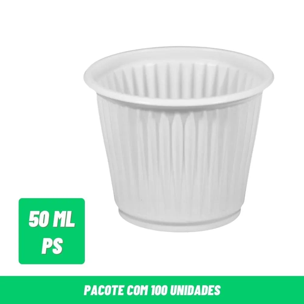 Copo Descartavel *50ML PS Branco c/100 Totalplast
