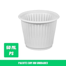 Copo Descartavel *50ML PS Branco c/100 Totalplast