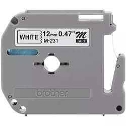 Fita Rotulador Orig Brother Preto/Branco 12MM PT80/PT85/65 Ref: M231