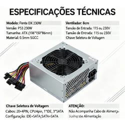 Fonte Atx 230W VX230SE s/ Cabo — foto 4