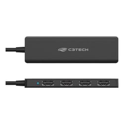 Hub C3TECH HU-C200BK Tipo C Para 4 Porta USB 2.0 Preto — foto 3