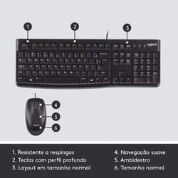 Kit Teclado e Mouse Logitech MK120 Preto — foto 6