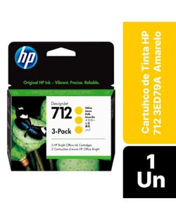 Pack Cartucho de Tinta c/ 3 UN HP 711 Orginal Amarelo 3 UN 3X29ML — foto 3