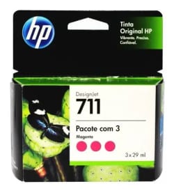 Pack Cartucho de Tinta c/ 3 UN HP 711 Orginal Magenta 3 UN 3X29ML
